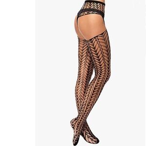 NWT Pantyhose/Stocking Fishnet Tight w/garter waist #3 🍀